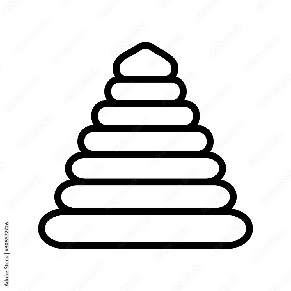 kids toy, colorful pyramid rubber thick line kids toy, colorful pyramid rubber thick line