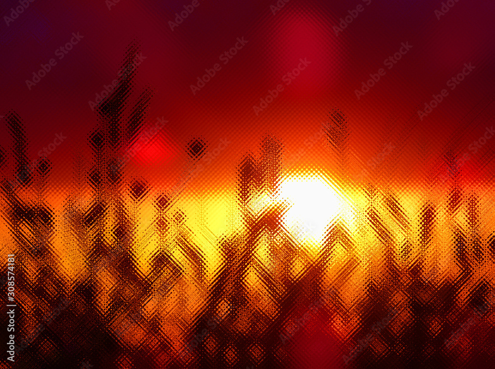 bright Abstract background, sunset over the field.
