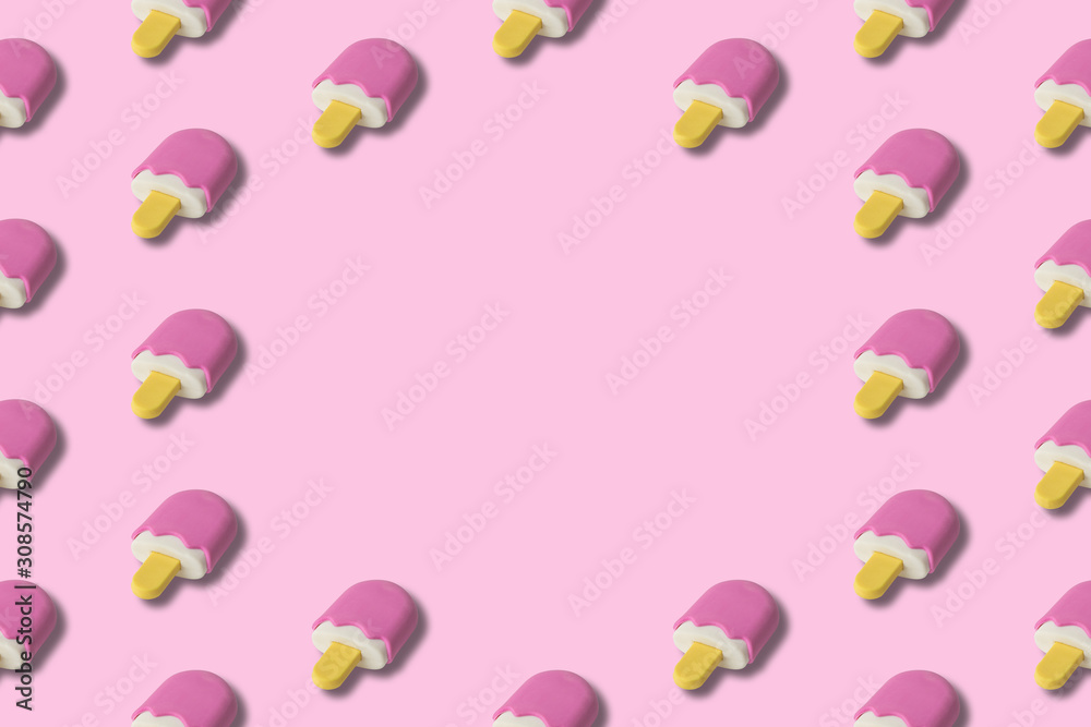 Creative art texture abstract made of pink ice cream pattern. Creative art texture abstract made of pink ice cream pattern.
