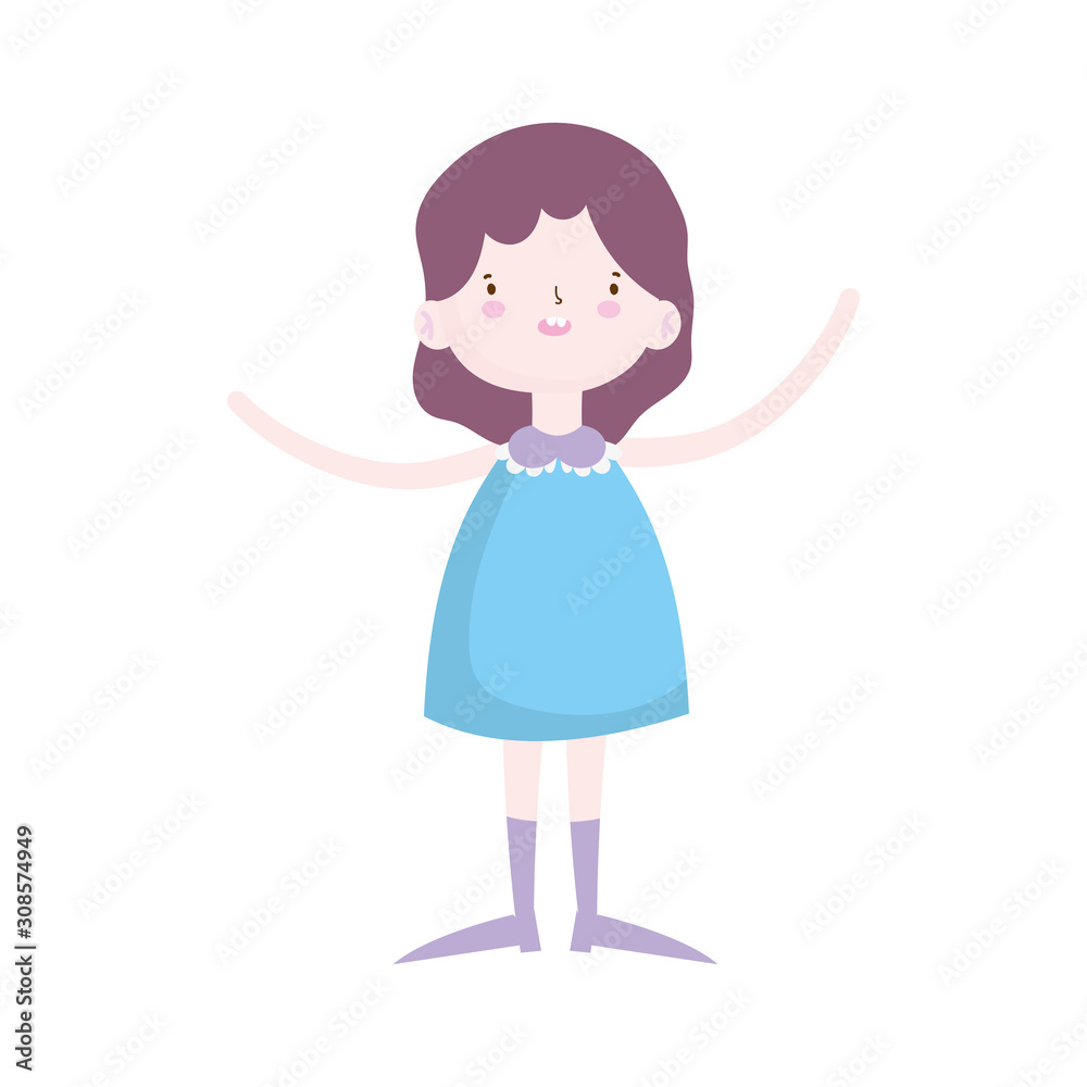 cute little girl happy cartoon character cute little girl happy cartoon character