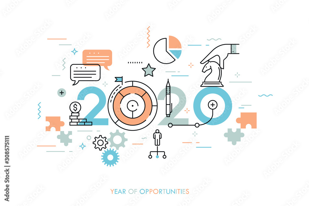 Infographic concept 2020 year of opportunities Infographic concept 2020 year of opportunities