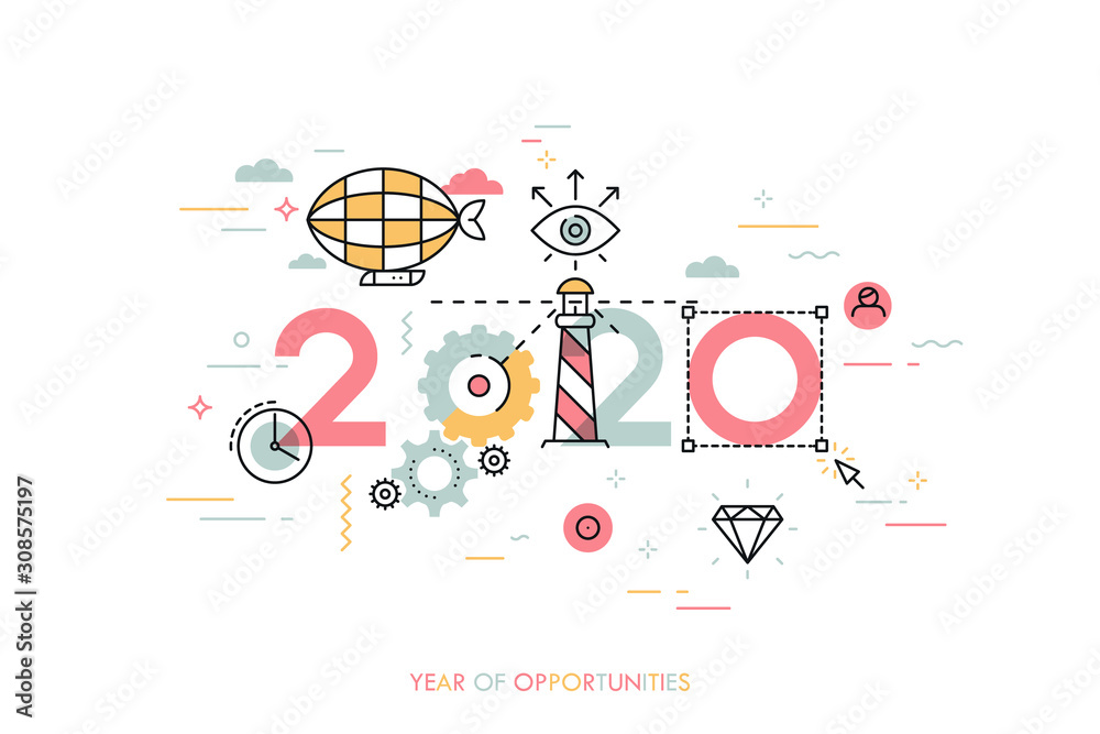 Infographic concept 2020 year of opportunities Infographic concept 2020 year of opportunities