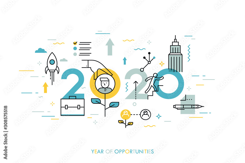 custom made wallpaper toronto digitalInfographic concept 2020 year of opportunities