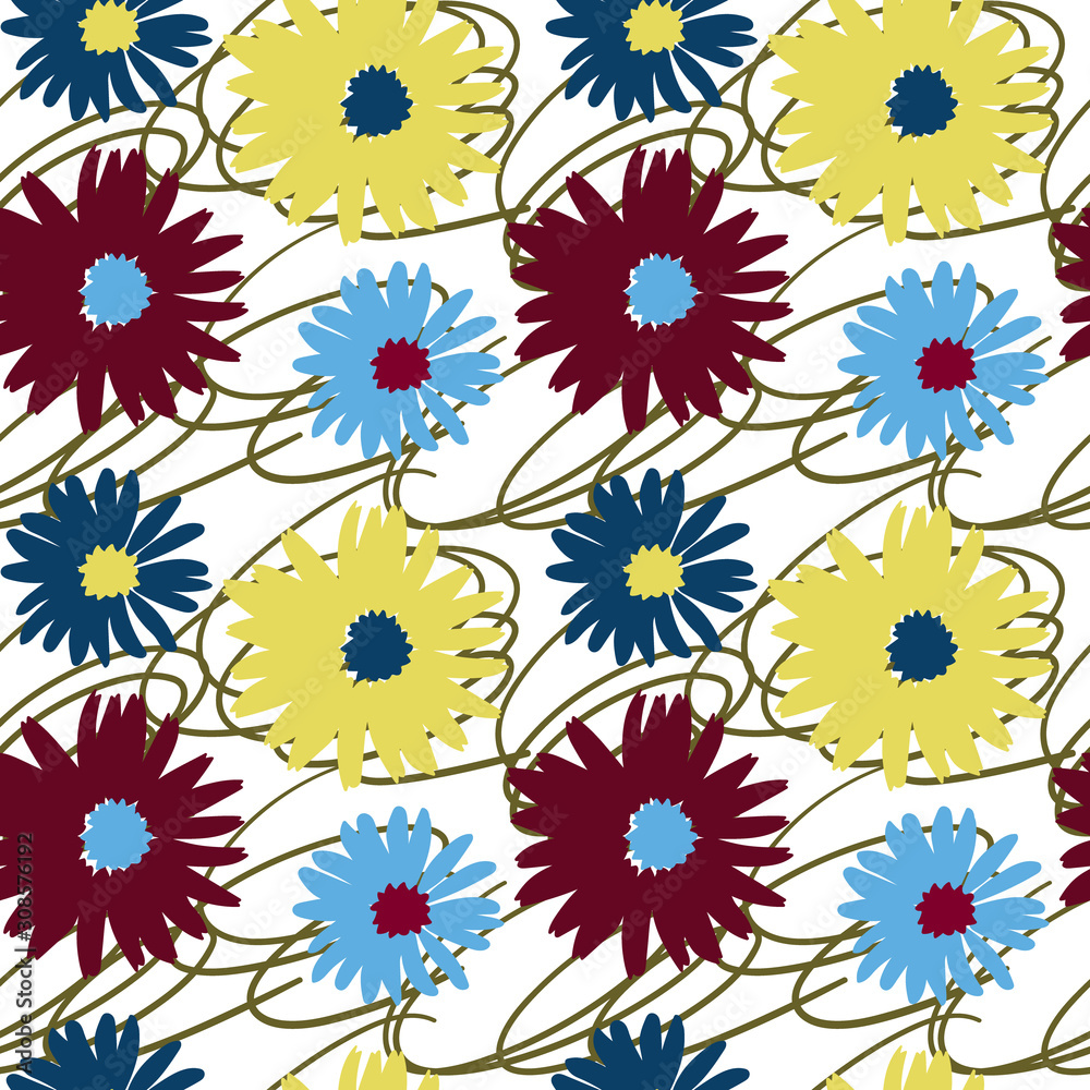 seamless repeat pattern with flowers