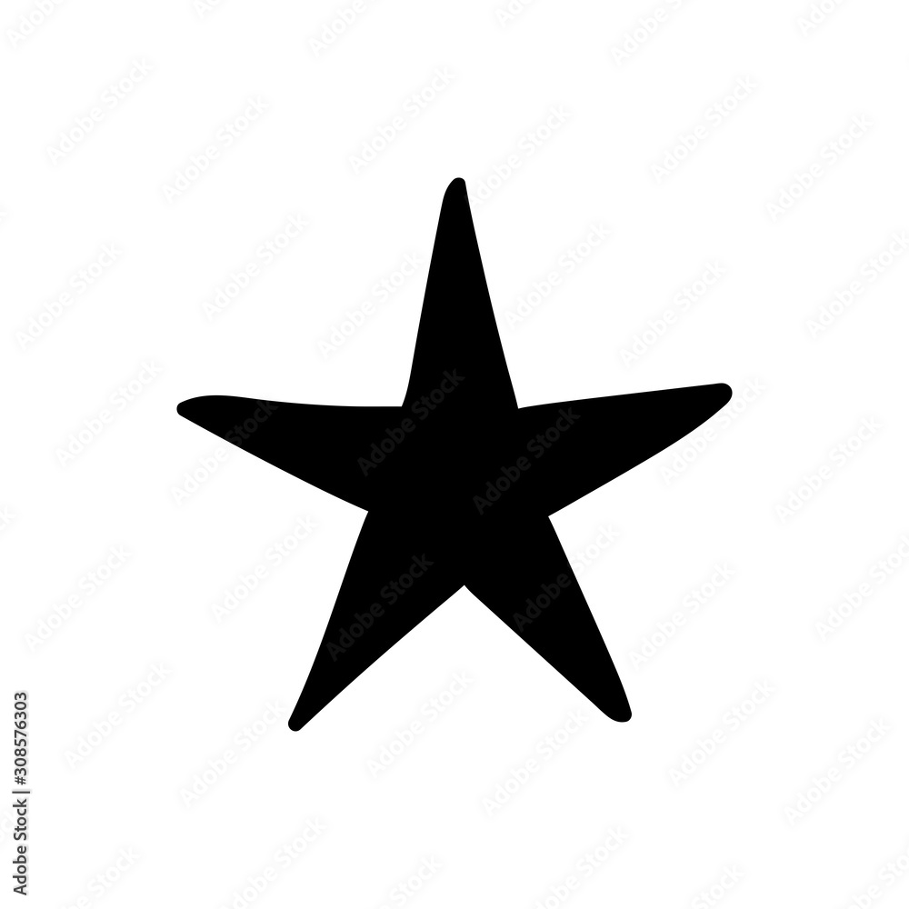 Fototapeta premium Star doodle icon. Hand drawn illustration.