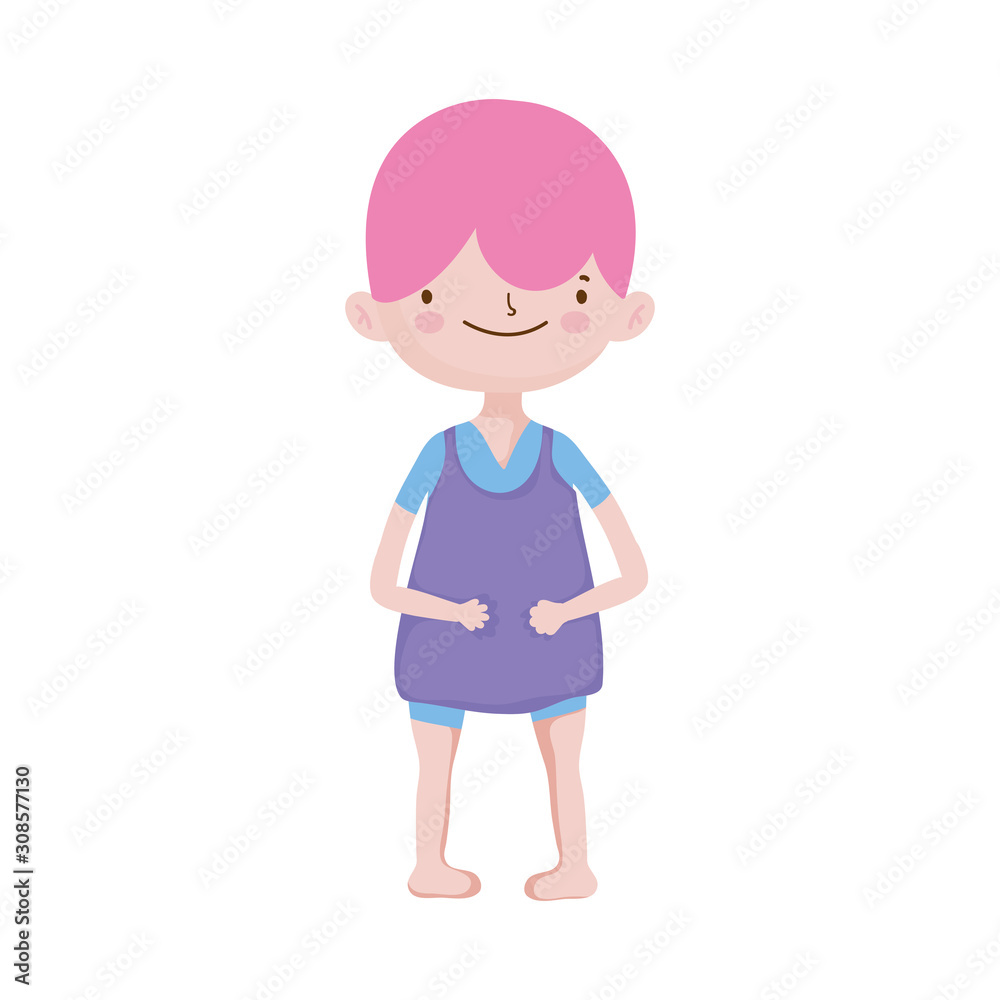 cute little boy cartoon character design