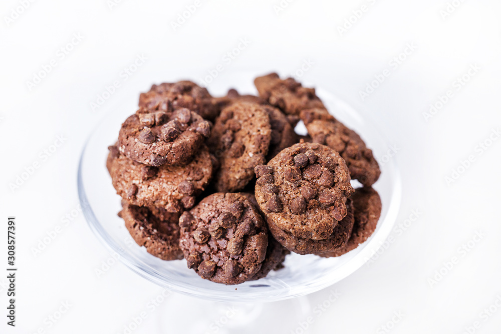 chocolate chip cookies on a white plate chocolate chip cookies on a white plate