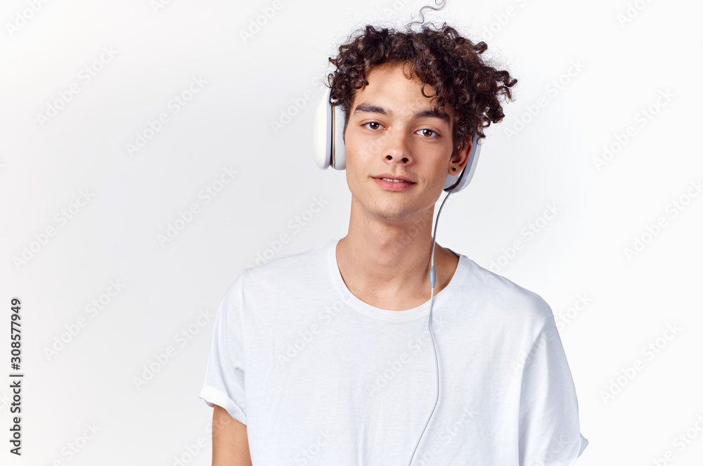 portrait of young man isolated on white background