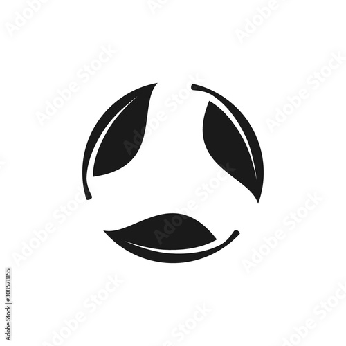 Wallpaper Mural Leaves circle, eco concept black vector icon. Leaf cycle glyph symbol. Torontodigital.ca