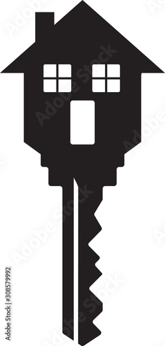 Key in the shape of a house
