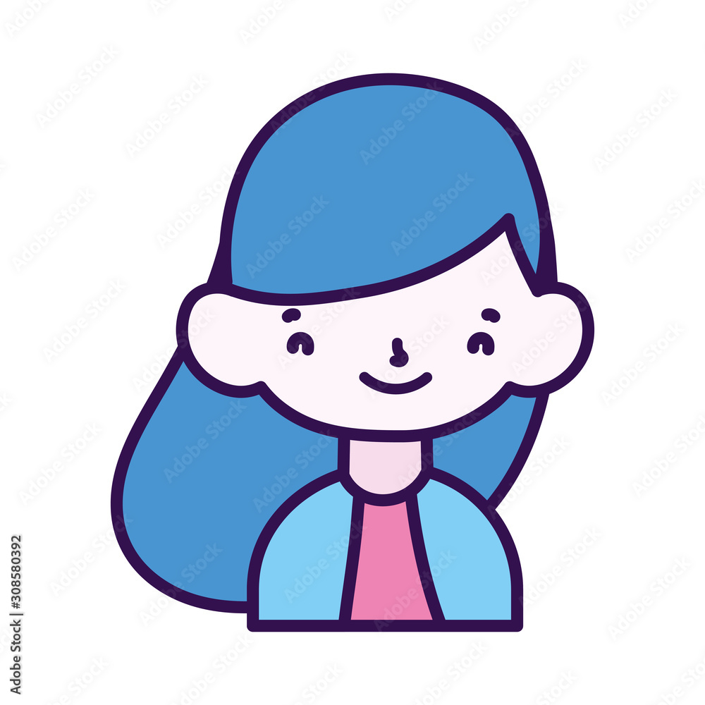 cute little girl happy cartoon character portrait cute little girl happy cartoon character portrait