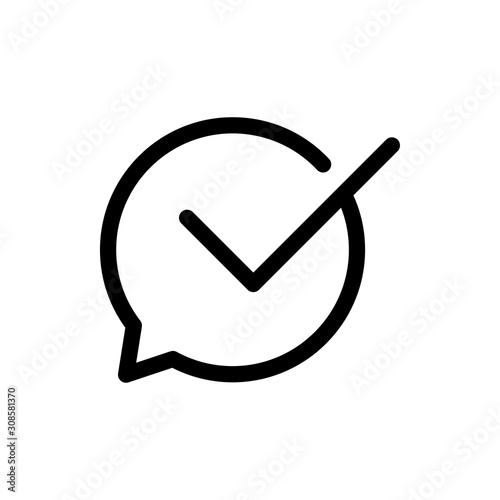 Icono plano lineal tilde en burbuja de habla en color negro