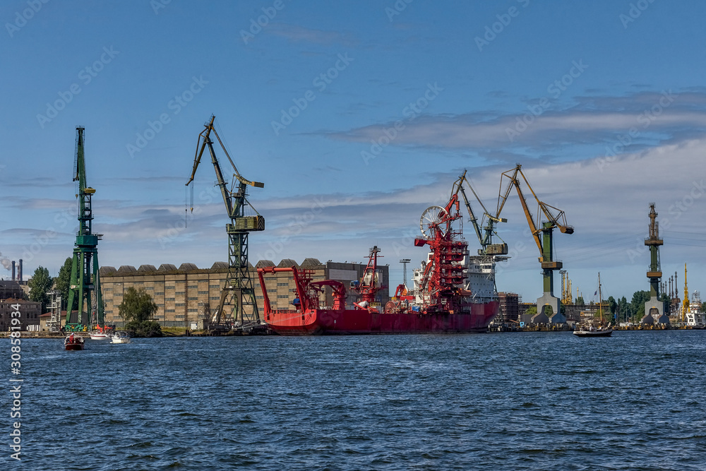 Port of Gdansk, Poland - ships standing at the quay