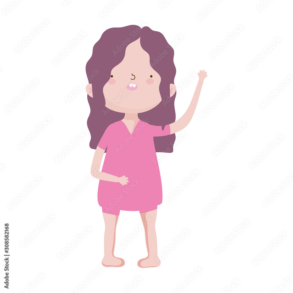 cute little girl happy cartoon character cute little girl happy cartoon character