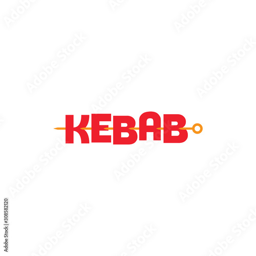Vector logo design of kebab lettering on skewers