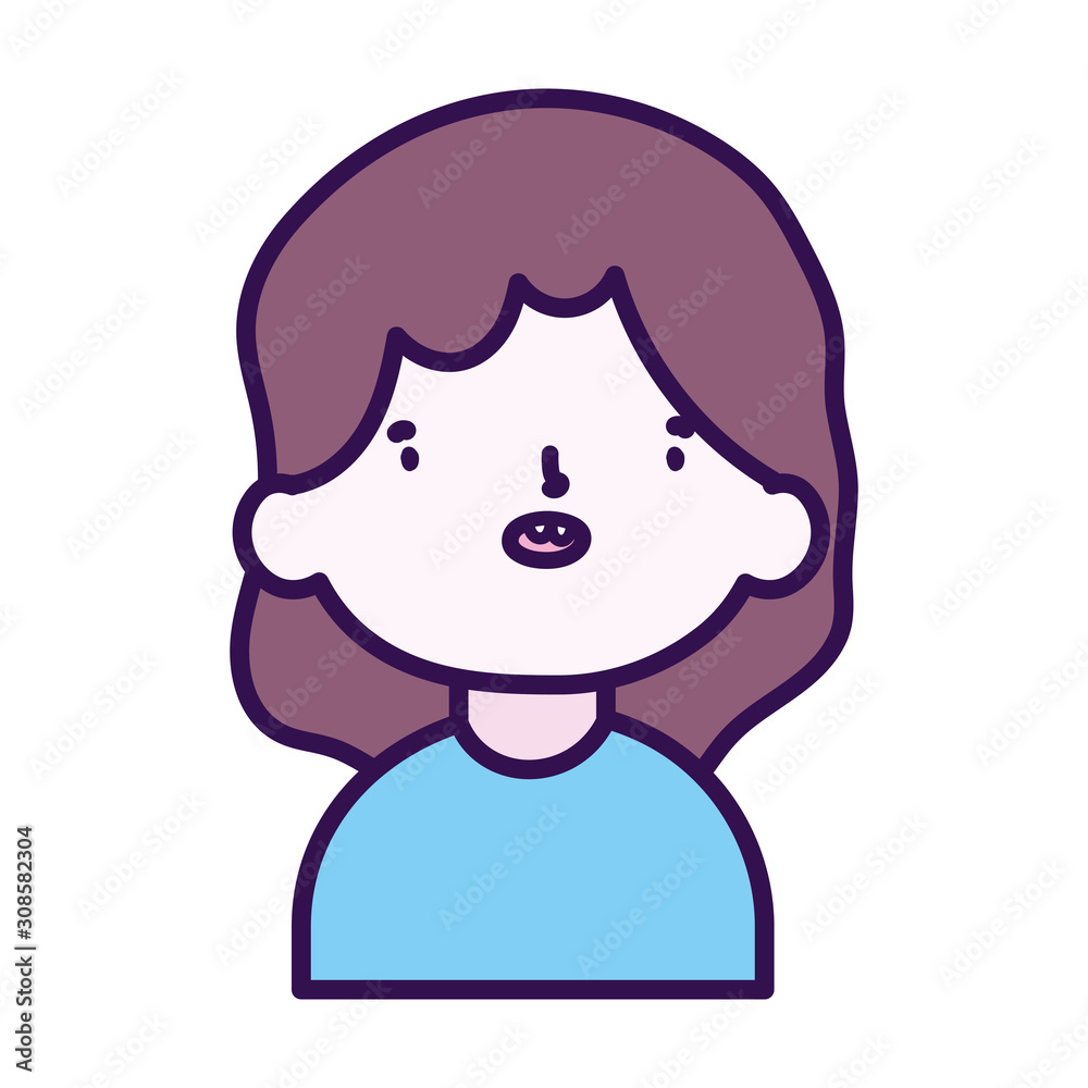 cute little girl happy cartoon character portrait cute little girl happy cartoon character portrait