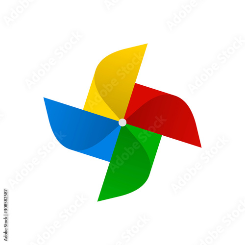 pinwheel symbol in rainbow colors. vector illustration - eps10