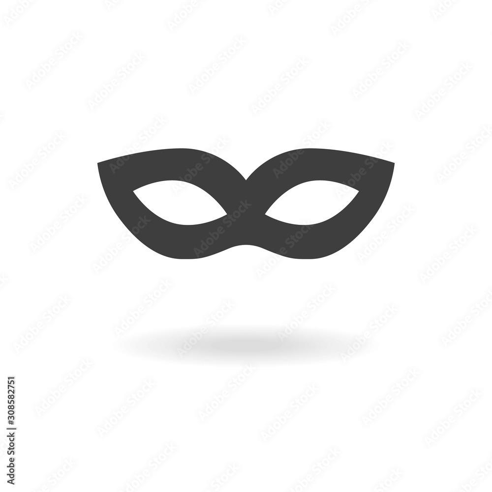 Black anonymous mask vector icon isolated on white background