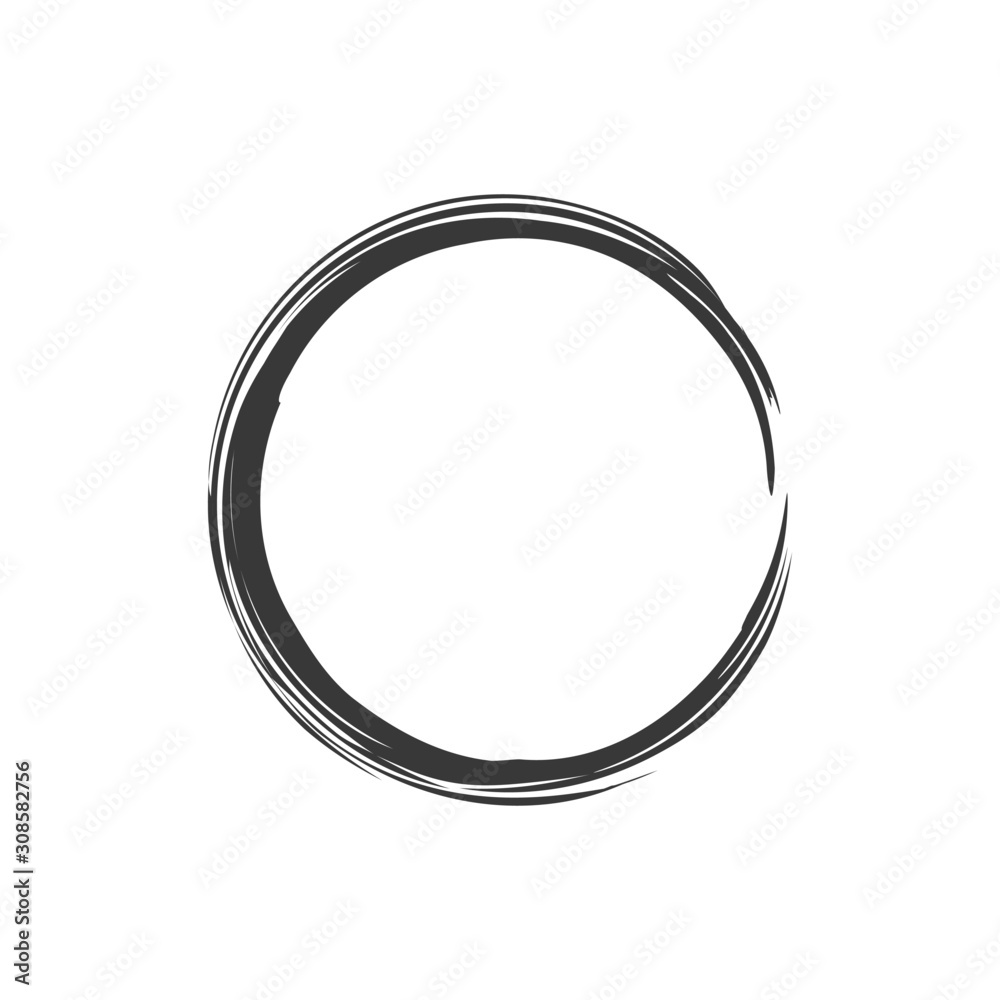 Realistic vector mascara circle brush stroke isolated on white background. Black hand drawn round scribble swatch for fashion cosmetic makeup design Realistic vector mascara circle brush stroke isolated on white background. Black hand drawn round scribble swatch for fashion cosmetic makeup design