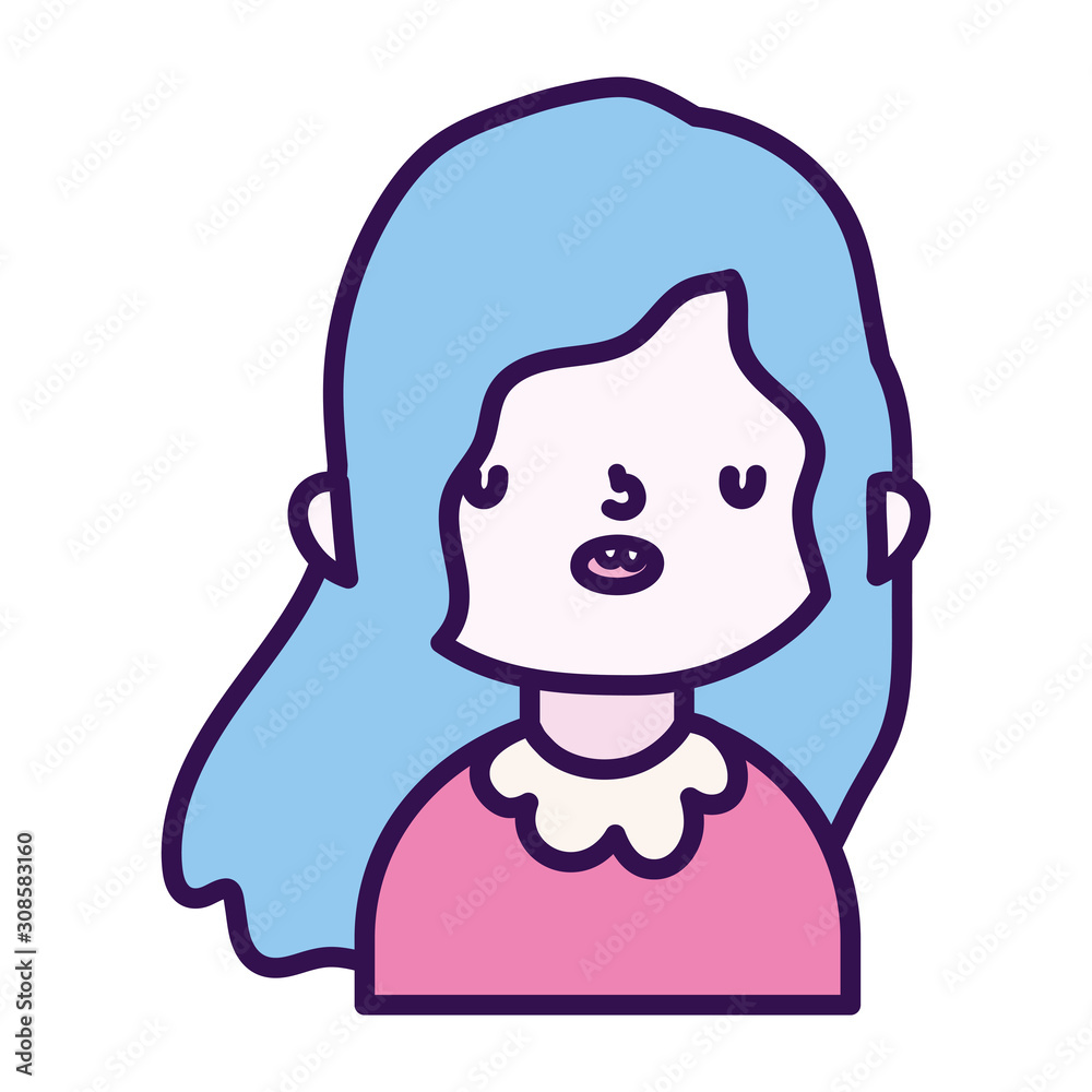 cute little girl happy cartoon character portrait cute little girl happy cartoon character portrait