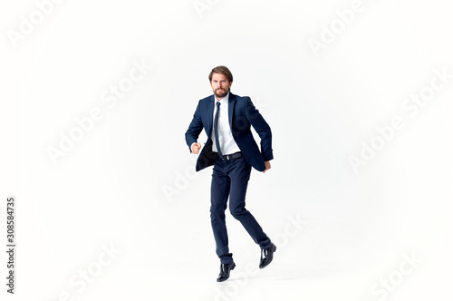 businessman running on white background