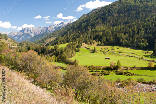 Summer Alpine mountain landscape in Switzerland, near St. Moritz