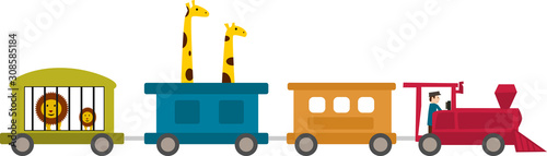 Toy Train with Animals