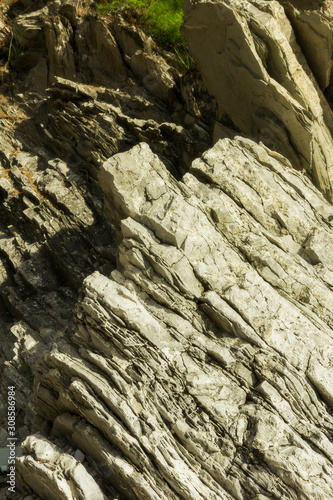 Sutomore settlement near Stari Bar (Old Bar), Montenegro, the view of suburb nature : shale rocks layers