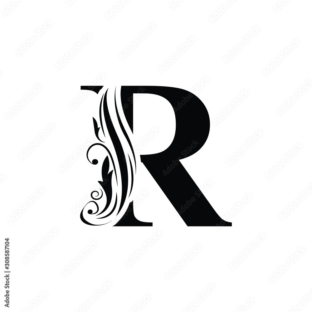 letter . Black flower alphabet. Beautiful capital letters with shadow letter . Black flower alphabet. Beautiful capital letters with shadow