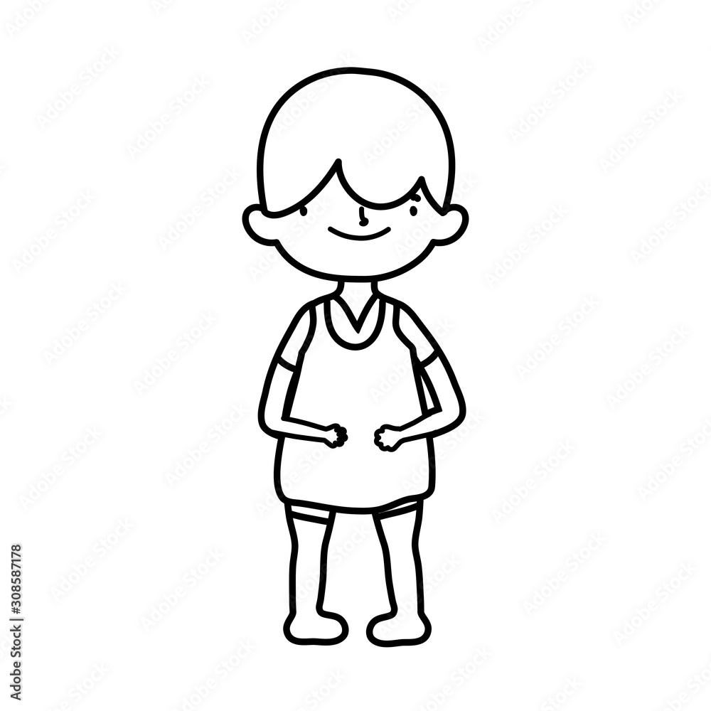 cute little boy cartoon character design thick line cute little boy cartoon character design thick line