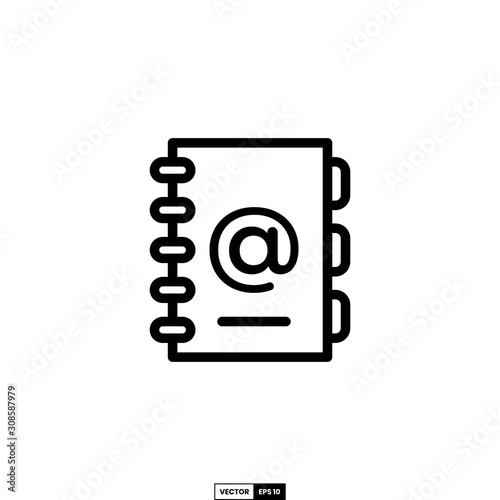 Address book icon, design inspiration vector template for interface and any purpose