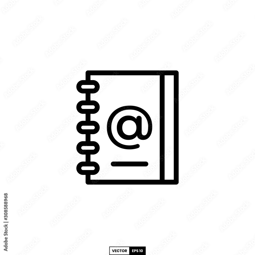 Address book icon, design inspiration vector template for interface and any purpose Address book icon, design inspiration vector template for interface and any purpose