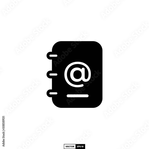 Address book icon, design inspiration vector template for interface and any purpose