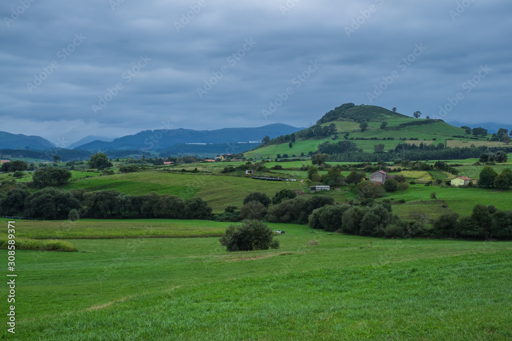 Countryside of Santillana del Mar, a town in the Cantabria region of northern Spain.