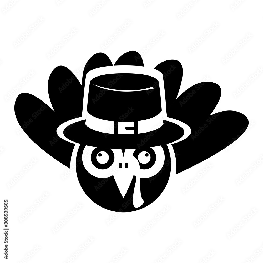 Silhouette of a turkey. Thanksgiving season - Vector Silhouette of a turkey. Thanksgiving season - Vector