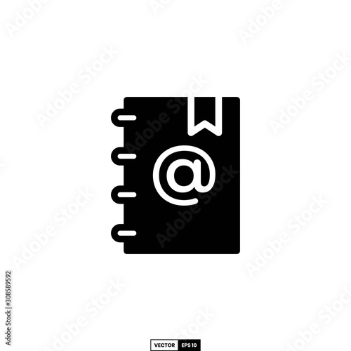 Address book icon, design inspiration vector template for interface and any purpose