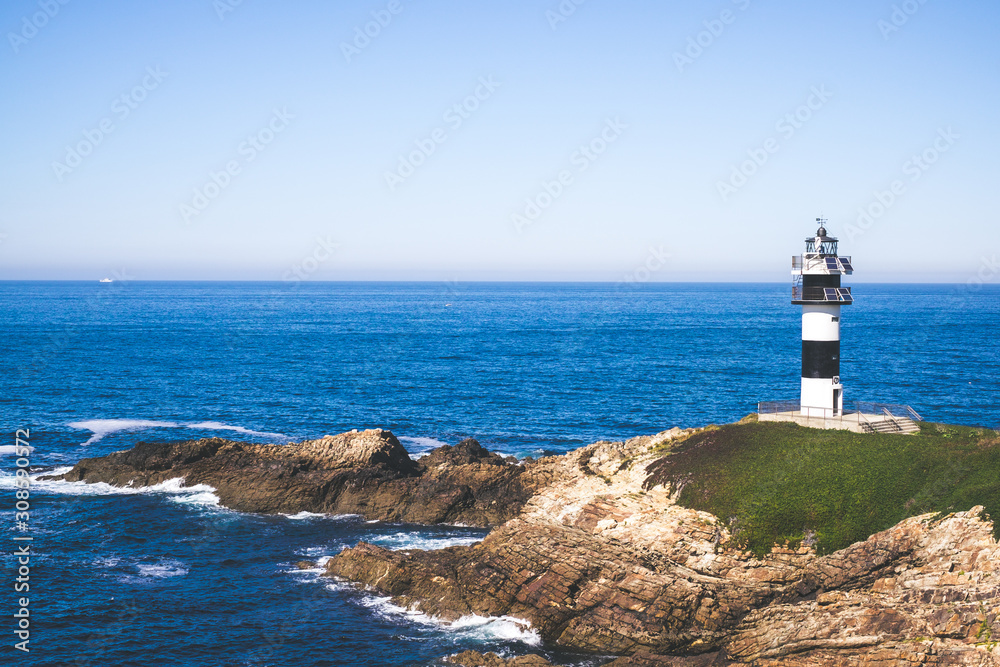 Illa Pancha in Ribadeo, Spain, a beautiful island with lighthouse
