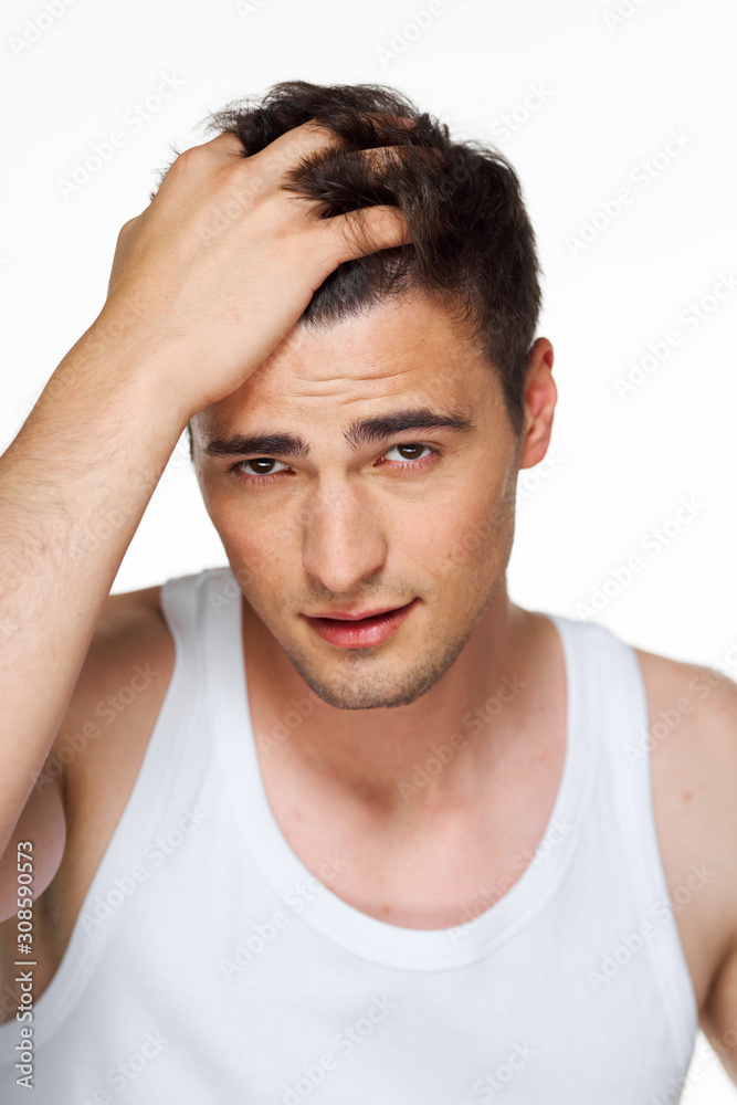 young man with headache young man with headache
