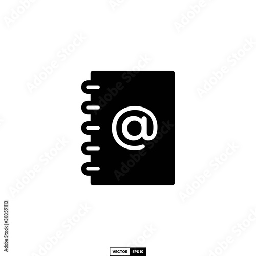 Address book icon, design inspiration vector template for interface and any purpose