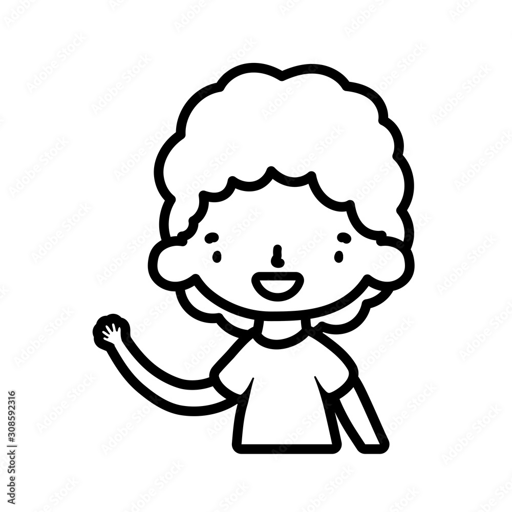 cute little boy cartoon character portrait thick line cute little boy cartoon character portrait thick line