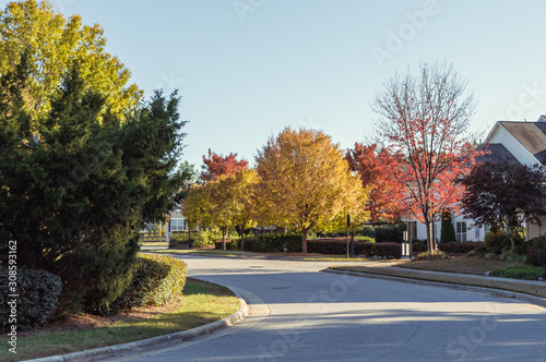Outdoor scene of an autumn sunny day