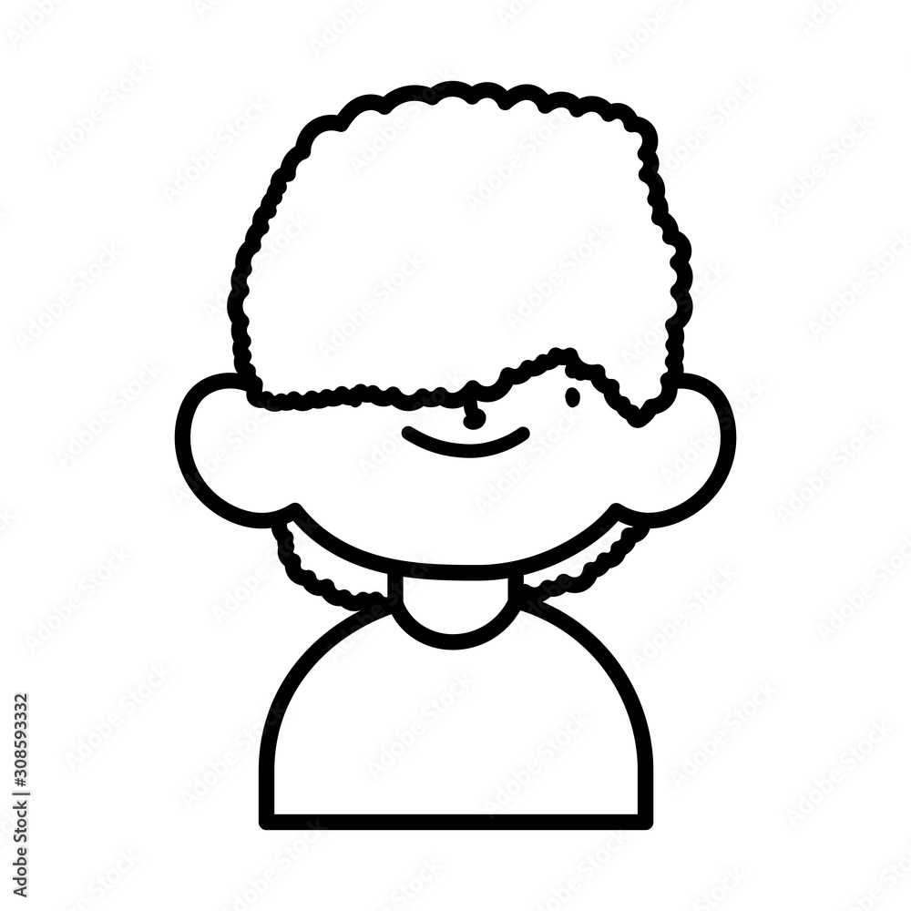cute little boy cartoon character portrait thick line cute little boy cartoon character portrait thick line