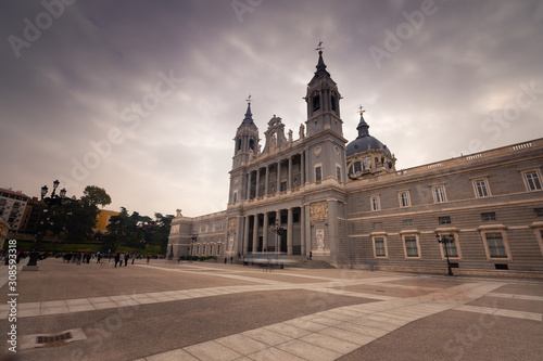 Far look from the Almudena Cathedral in Madrid, Spain.	