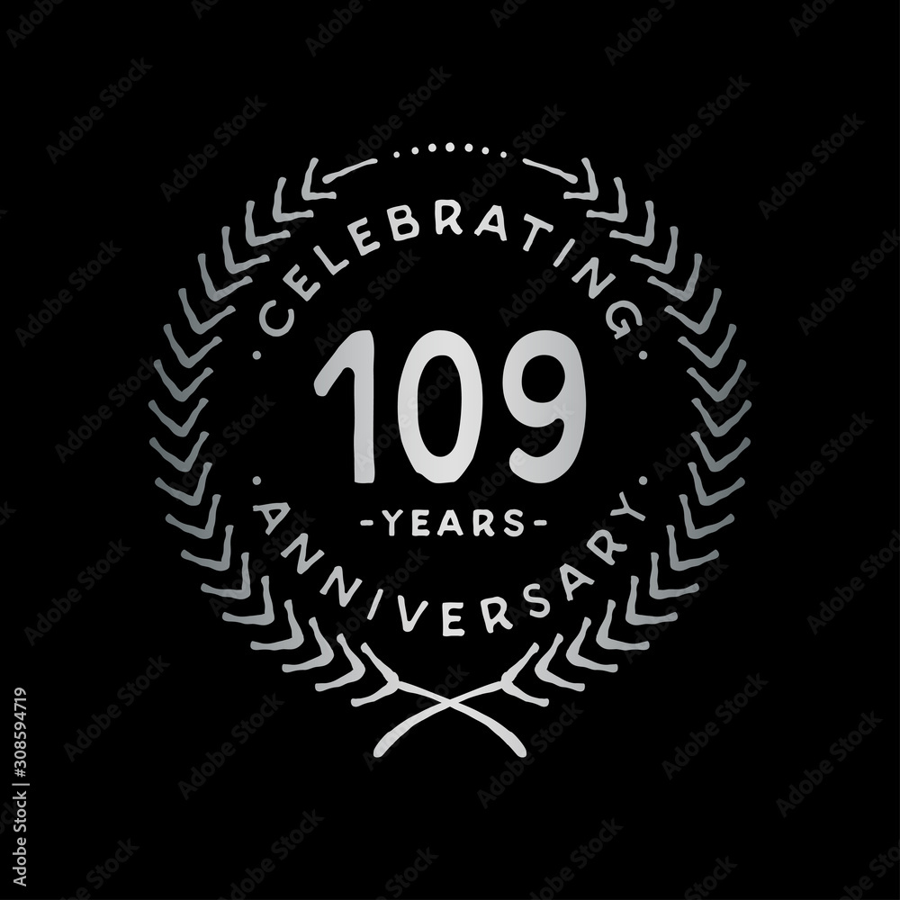 109 years design template. 109th vector and illustration.