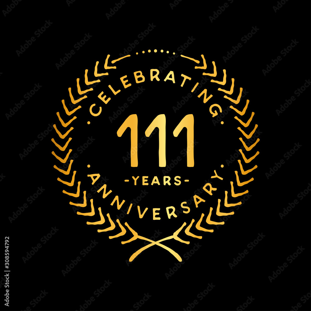 Fototapeta premium 111 years design template. 111th vector and illustration.