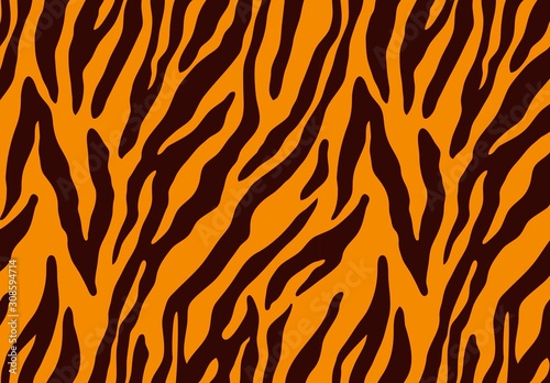 tiger skin pattern on orange background.