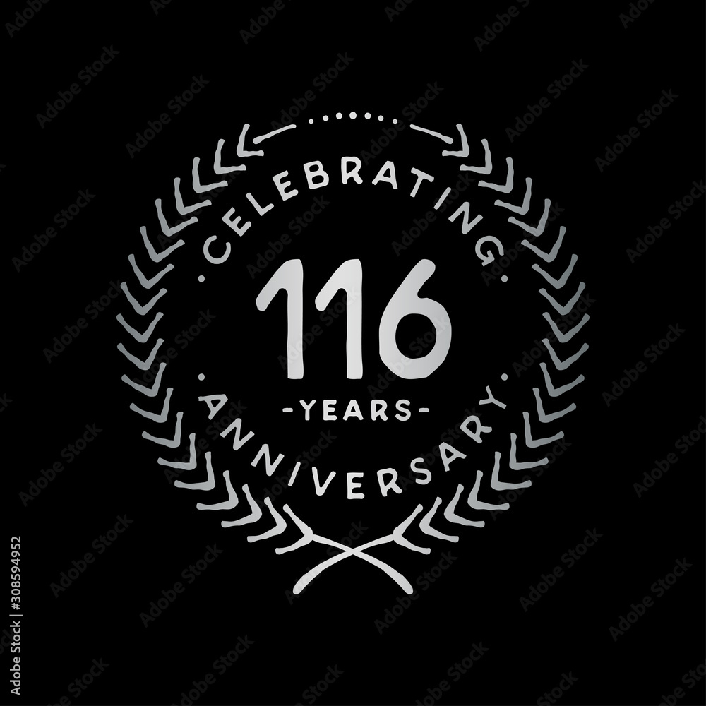 Fototapeta premium 116 years design template. 116th vector and illustration.