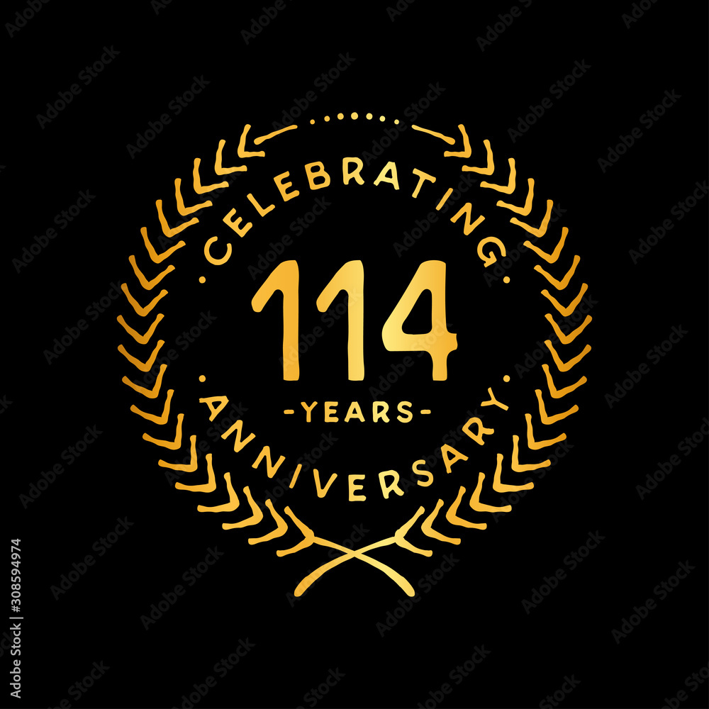 Fototapeta premium 114 years design template. 114th vector and illustration.