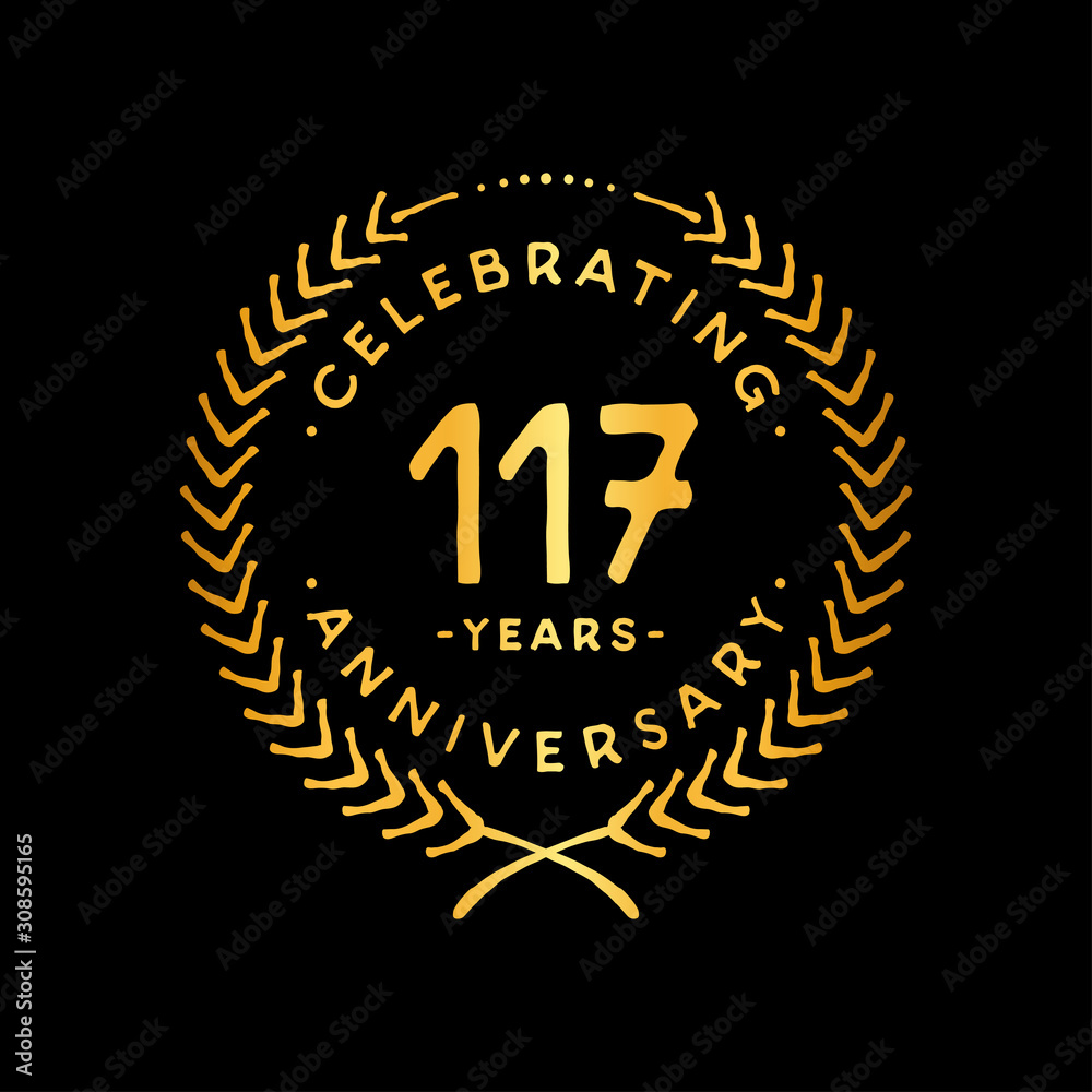 117 years design template. 117th vector and illustration.