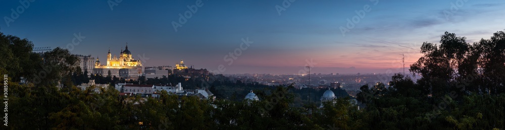 Far look from the Almudena Cathedral in Madrid, Spain. Far look from the Almudena Cathedral in Madrid, Spain.